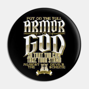 Armor of God Bible Verse Scripture Religious Christian Pin