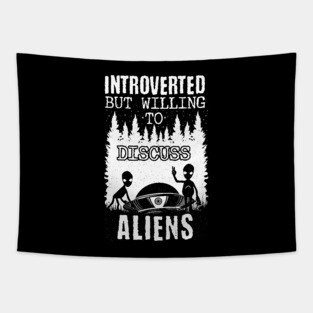 Alien Ufo Introverted Tapestry