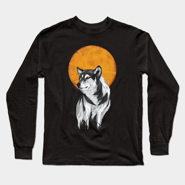 Wolf Long Sleeve T-Shirt by JoeConde