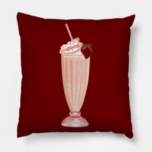 Strawberry milkshake Pillow