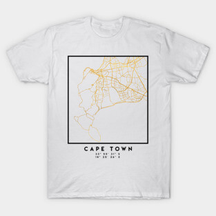 CAPE TOWN SOUTH AFRICA CITY STREET MAP ART T-Shirt