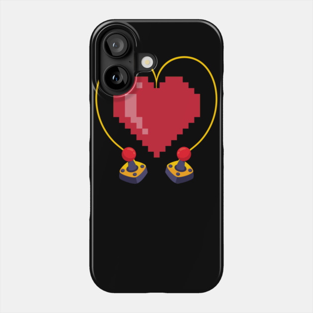 Vintage Controllers 8 Bit Heart Valentine's Day Phone Case by belownormal