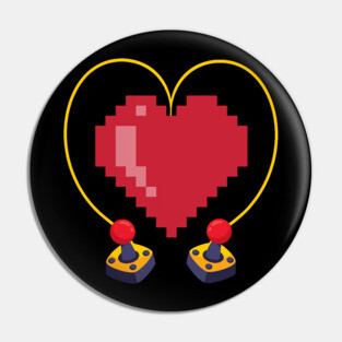 Vintage Controllers 8 Bit Heart Valentine's Day Pin