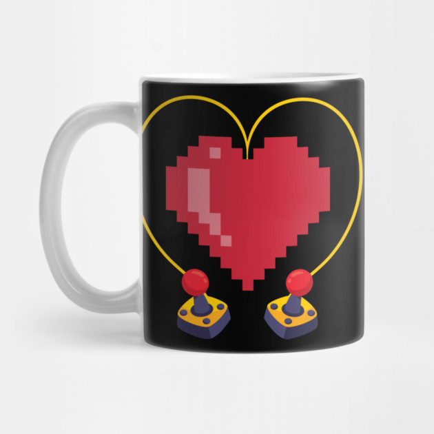 Vintage Controllers 8 Bit Heart Valentine's Day by belownormal