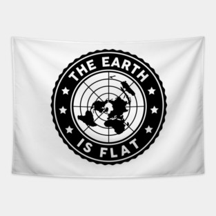 Flat Earth Circle Logo 2 Tapestry