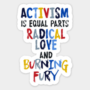 Activism=Love+Fury Sticker
