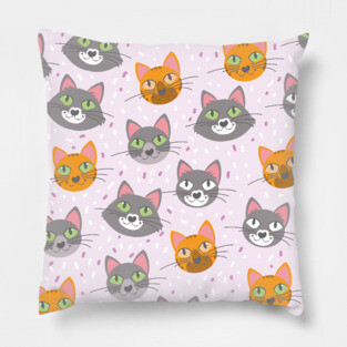 Cats and kittens. Pillow