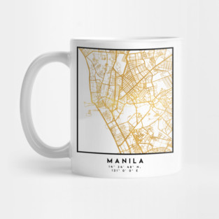 MANILA PHILIPPINES CITY STREET MAP ART Mug