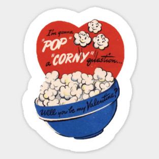 a polyamorous popcorn valentine Sticker