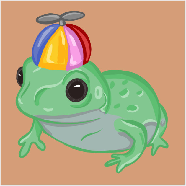 Propeller Hat Frog Funny Frog Posters and Art Prints TeePublic
