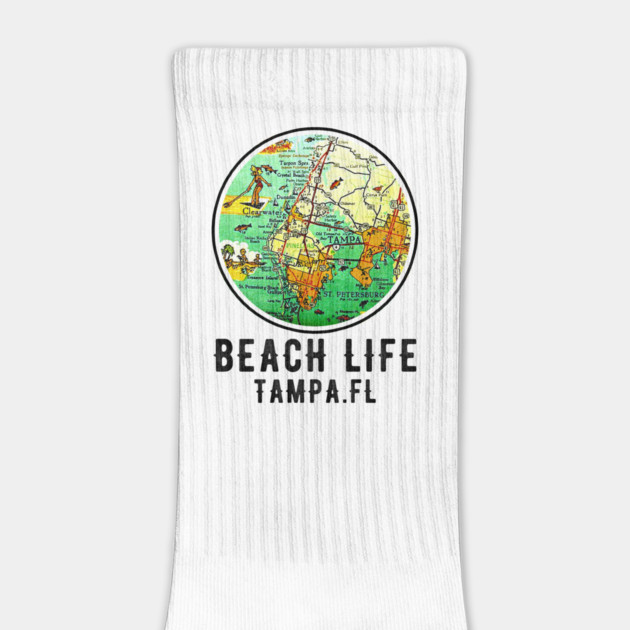 Tampa Bay Florida Vintage retro Old Map Beach Life by Joaddo