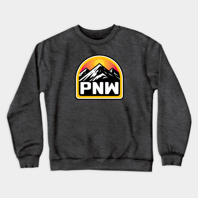 PNW Mountain Range Pnw Crewneck Sweatshirt TeePublic