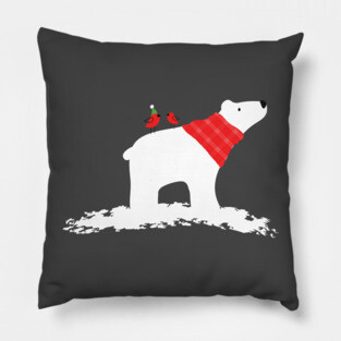 Classic Christmas Holiday polar bear Pillow