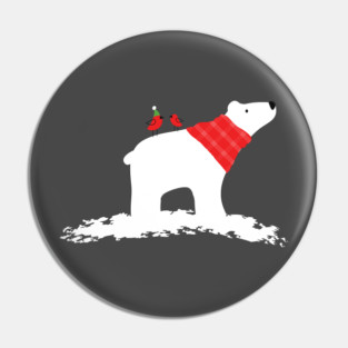 Classic Christmas Holiday polar bear Pin