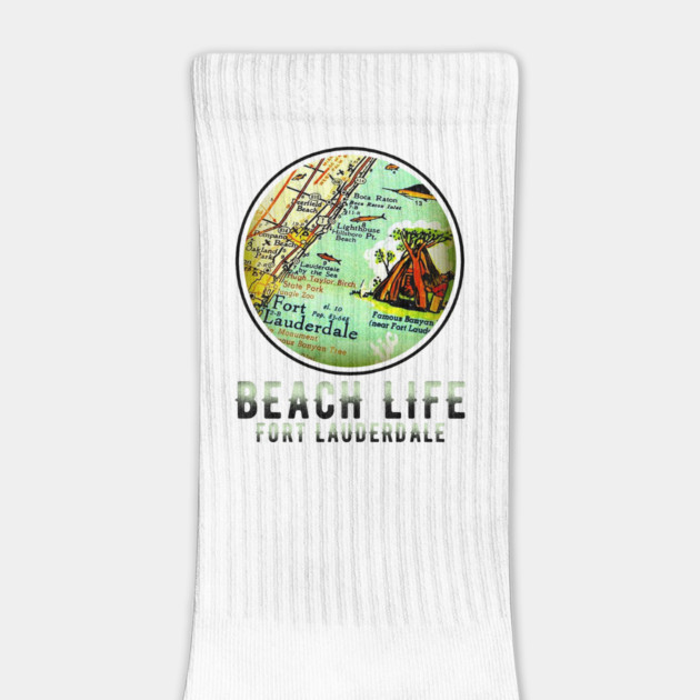 Fort Lauderdale Boca Raton Florida Beach Life Old Map by Joaddo