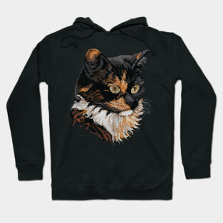 Tortoiseshell Cat Cross Stitch Hoodie