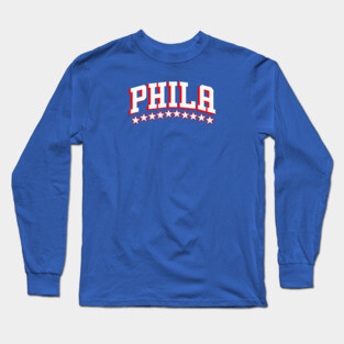 Sixers - Phila (Red and White) Long Sleeve T-Shirt