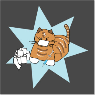 Vaccine Corona Cat Posters and Art