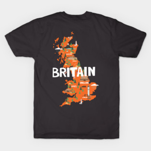 Great Britain Illustrated Map T-Shirt
