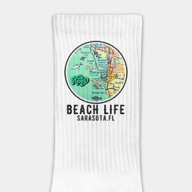 Sarasota Florida Beach Life coastal Living Vintage Map Vibe by Joaddo