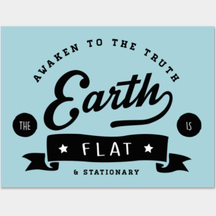 Flat Earth Retro Posters and Art