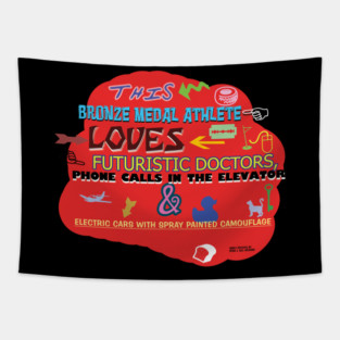 This Bronze Medal Athlete Loves Futuristic Doctors, Phone Calls in the Elevator, and Electric Cars with Spray Painted Camouflage Tapestry