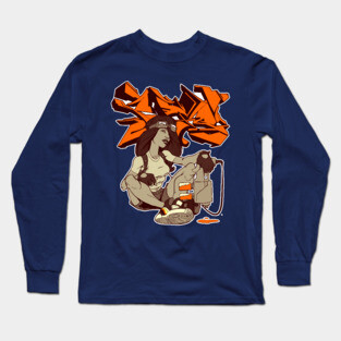 Graffiti Girl Orange Long Sleeve T-Shirt