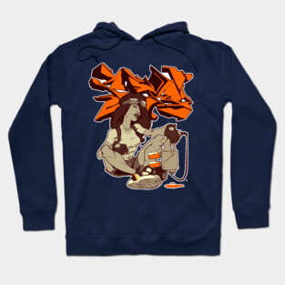 Graffiti Girl Orange Hoodie