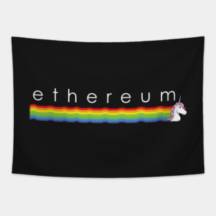 Ethereum Unicorn Rainbow Tapestry