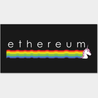 Ethereum Unicorn Rainbow Posters and Art