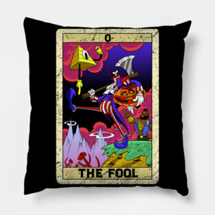 America Uncle Sam communist cartoon The Fool 0 Tarot Card Pillow