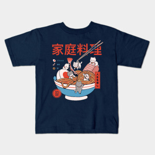 Ramen and mini Cats Kids T-Shirt