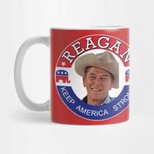 Ronald Reagan Vintage Campaign // Keep America Strong Mug