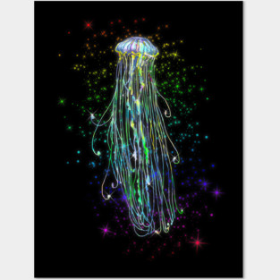 Rainbow Jellyfish Posters and Art