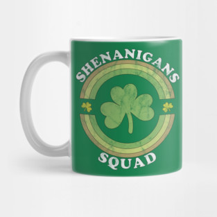 Shenanigans Squad Funny St. Patricks Day Retro Vintage Distressed Mug
