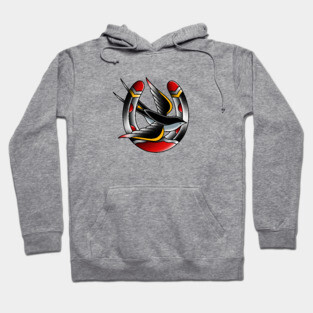 Traditional horseshoe with swallow Hoodie