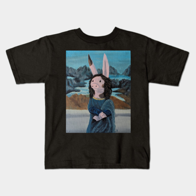 Mona Lisa Rappig Kids T-Shirt by DeguArts