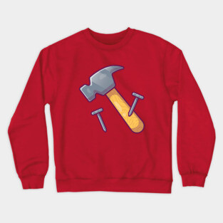 Nails And Hammer Cartoon Crewneck Sweatshirt