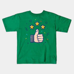 Thumbs Up Nail And Star With Confetti Cartoon Kids T-Shirt