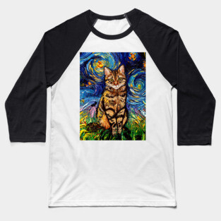 Brown Tabby Night Baseball T-Shirt