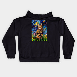 Brown Tabby Night Kids Hoodie