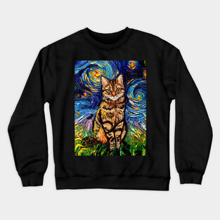 Brown Tabby Night Crewneck Sweatshirt