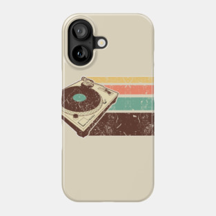 Vintage distressed DJ turntable Phone Case