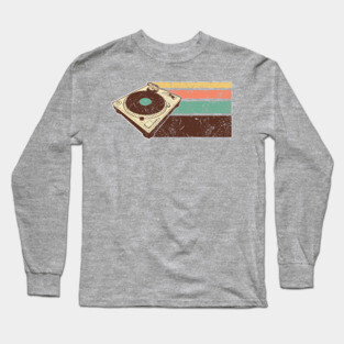 Vintage distressed DJ turntable Long Sleeve T-Shirt