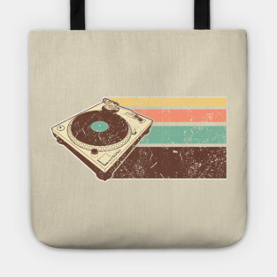 Vintage distressed DJ turntable Tote