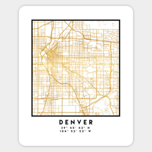 DENVER COLORADO CITY STREET MAP ART Sticker