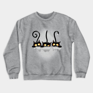 Cats Naughty and Playful Cartoon Characters Crewneck Sweatshirt