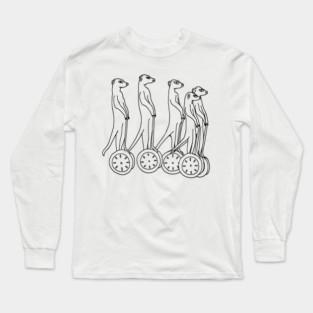 Meerkat on segway lines Long Sleeve T-Shirt