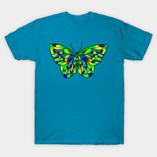 Pretty Green and Blue Butterfly T-Shirt