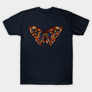 Brown and Blue Butterfly Art T-Shirt